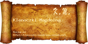 Klenoczki Magdolna névjegykártya