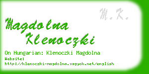 magdolna klenoczki business card